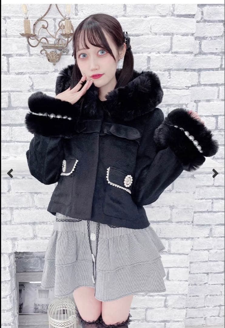 マーズ Ma*rs ポケットパール付きショートコート ブラック