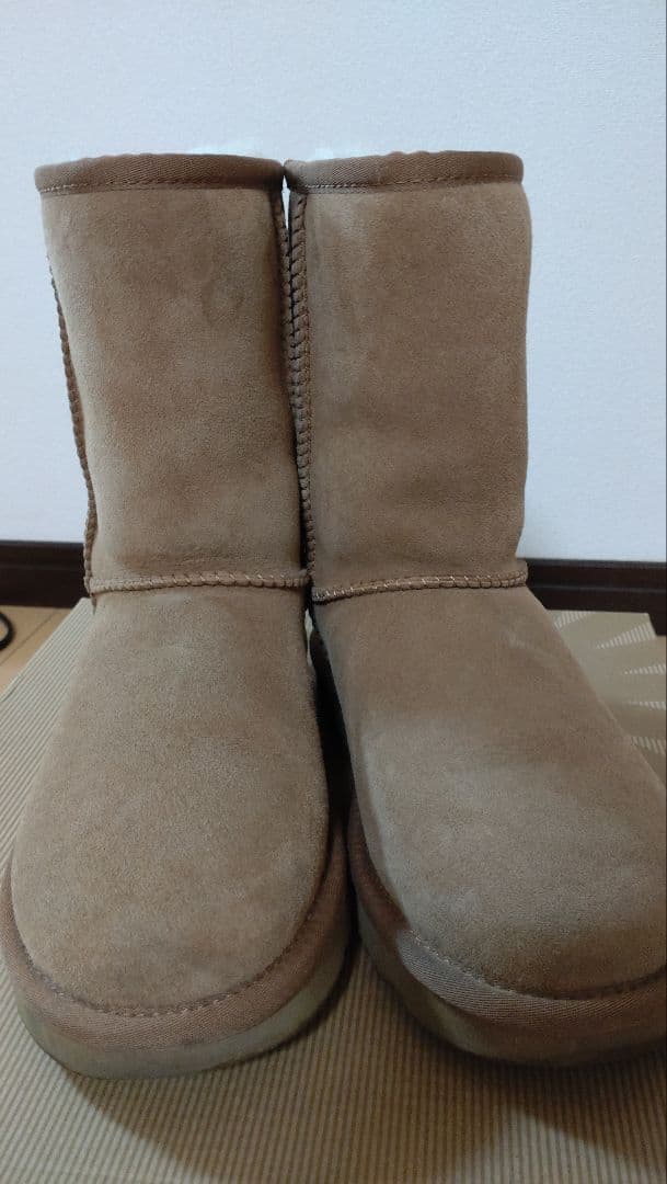 【美品】UGG ムートンブーツ　ショート　キャメル　 チェスナット　 23cm