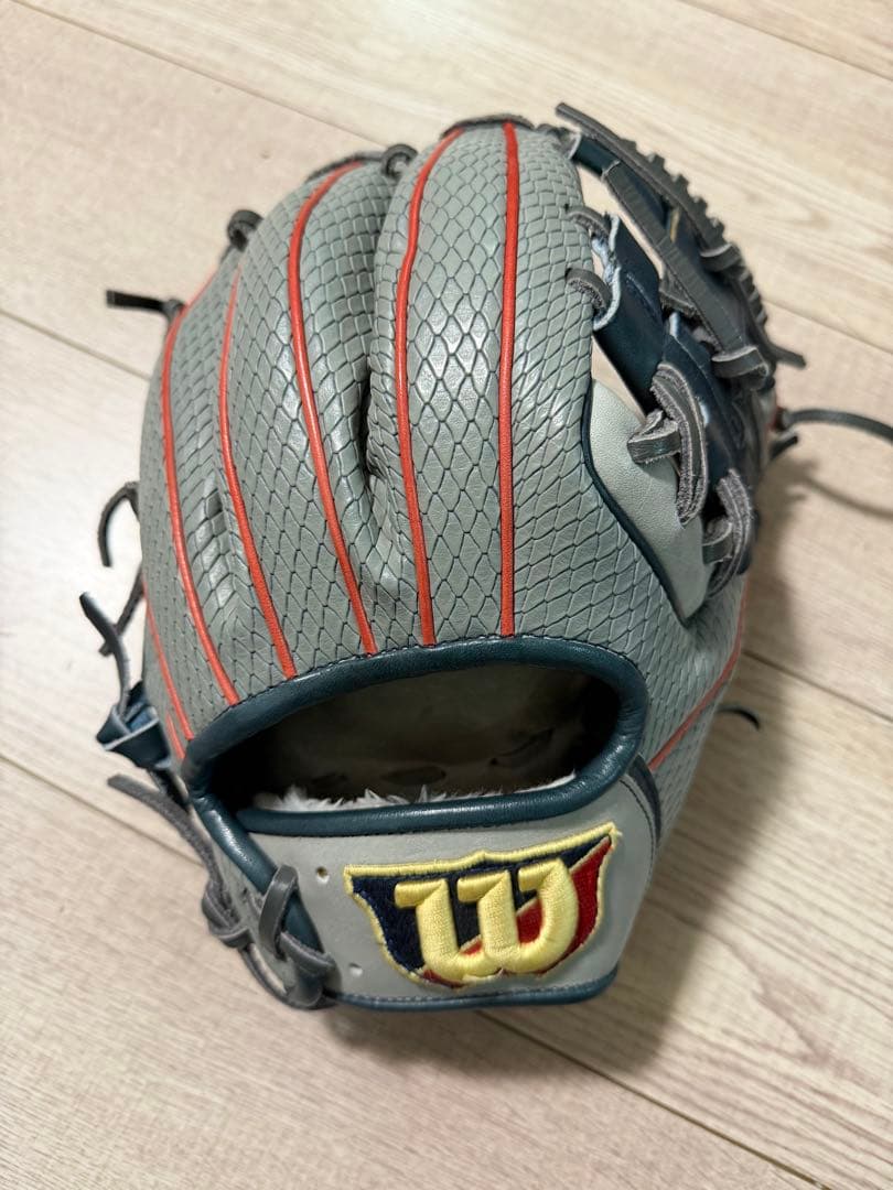 Wilson 軟式野球グローブ グレー/レッド