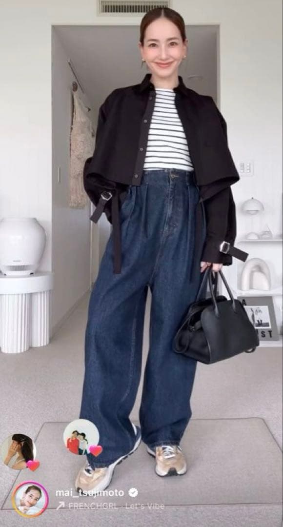 辻元舞さん　I'm in デニム　丈短め　Ｍ　ネイビー