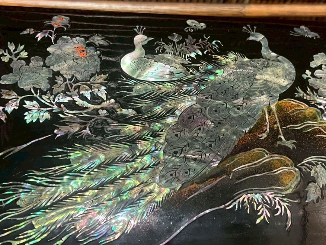 螺鈿細工 ジュエリーボックス 孔雀 花鳥 伝統的 韓国 工芸品