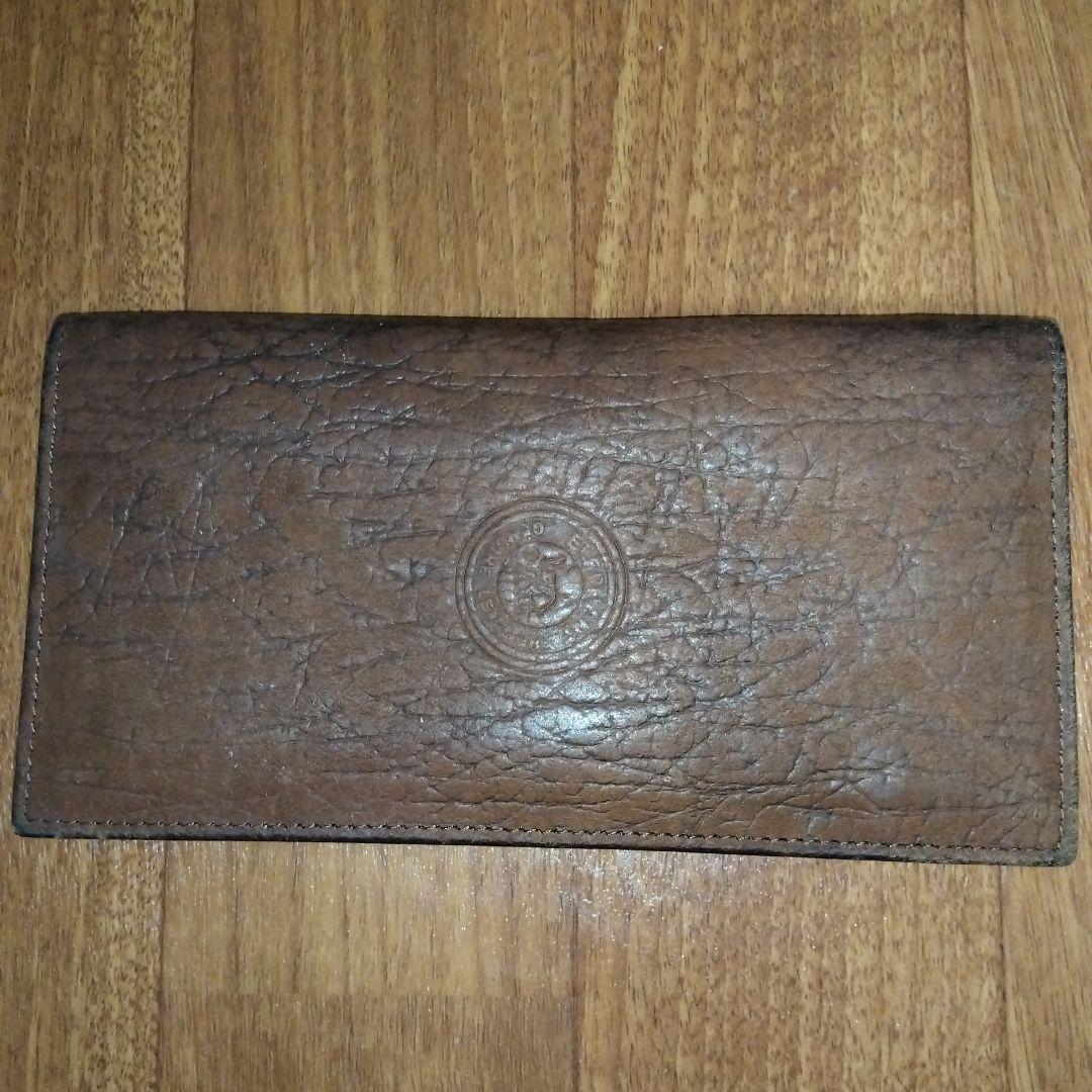 象革無双 エレファントレザー無双 長財布 ブラウンカラー 茶色 エンボスロゴ付き