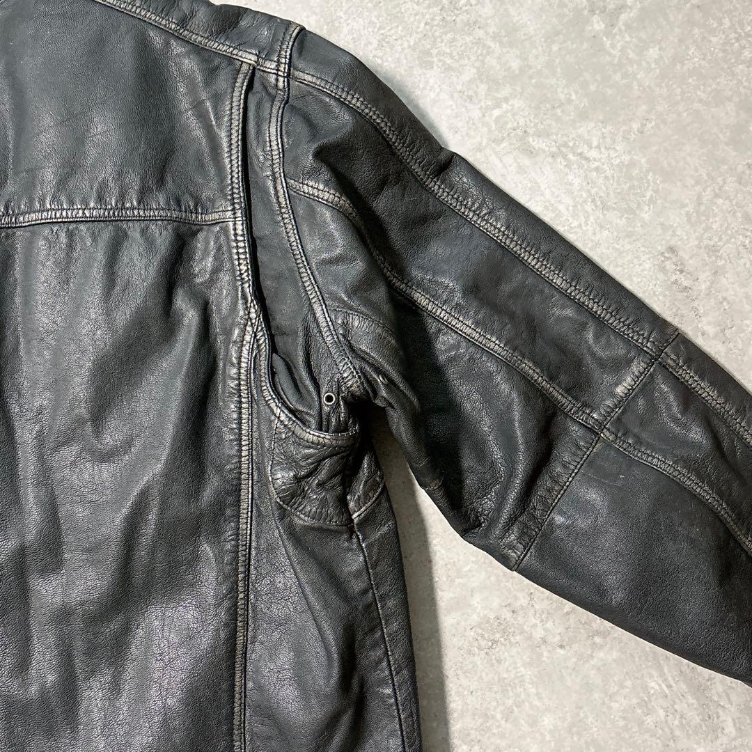 HARLEY-DAVIDSON シングルライダースジャケット L ワッペン 黒