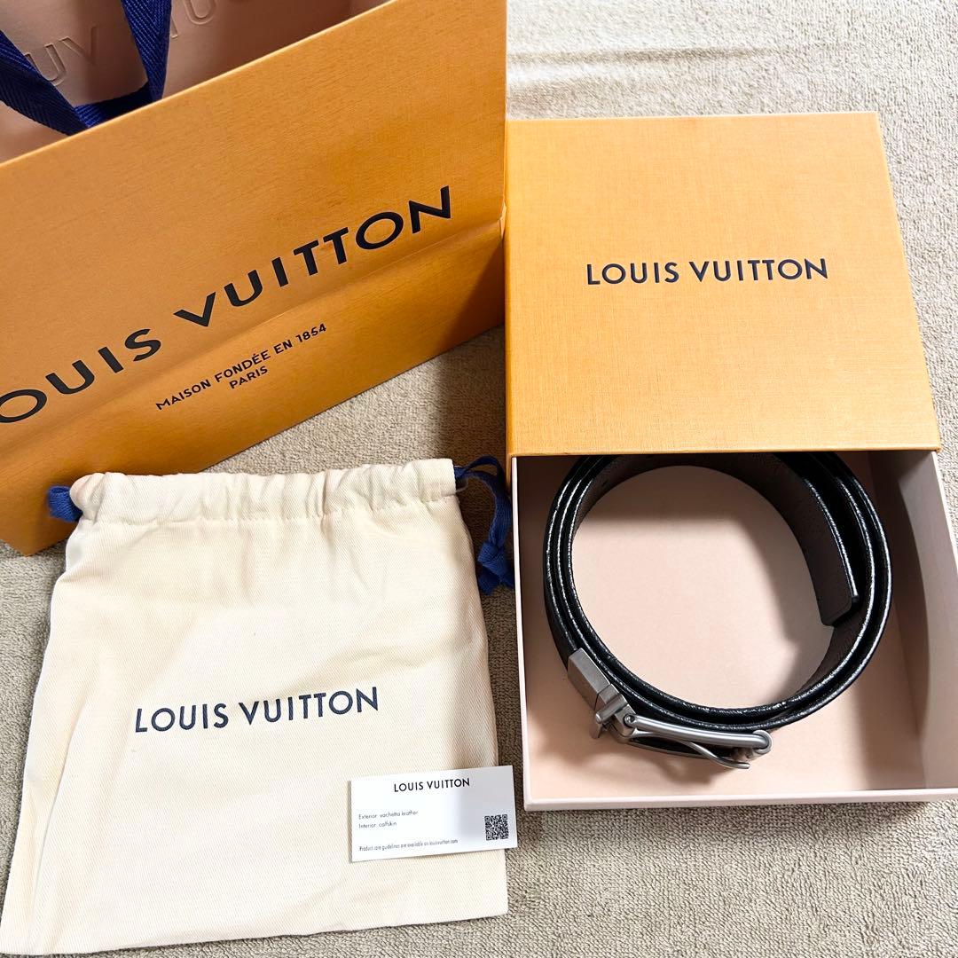 ほぼ未使用品　ルイヴィトン ベルト ダミエ・アンフィニレザー ベルト・ダミエ