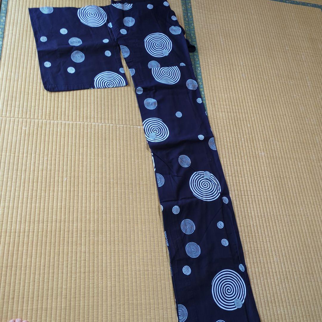 明日まで特価!!竺仙渦巻き模様 紺色 浴衣