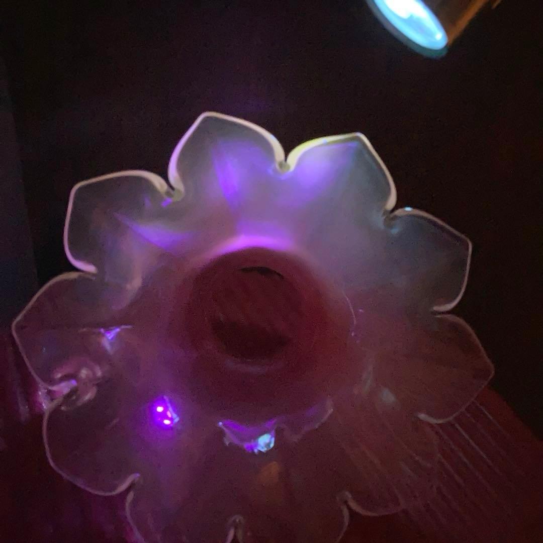 ランプシェード　オパールセント　アンティーク　フランス　フラワー