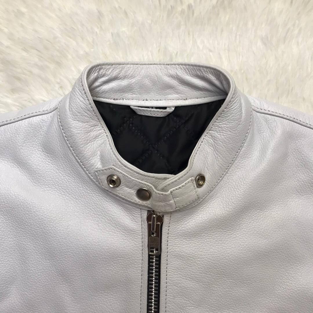 Freedom ライダースジャケット バッファローレザー 水牛革ジャン ホワイト