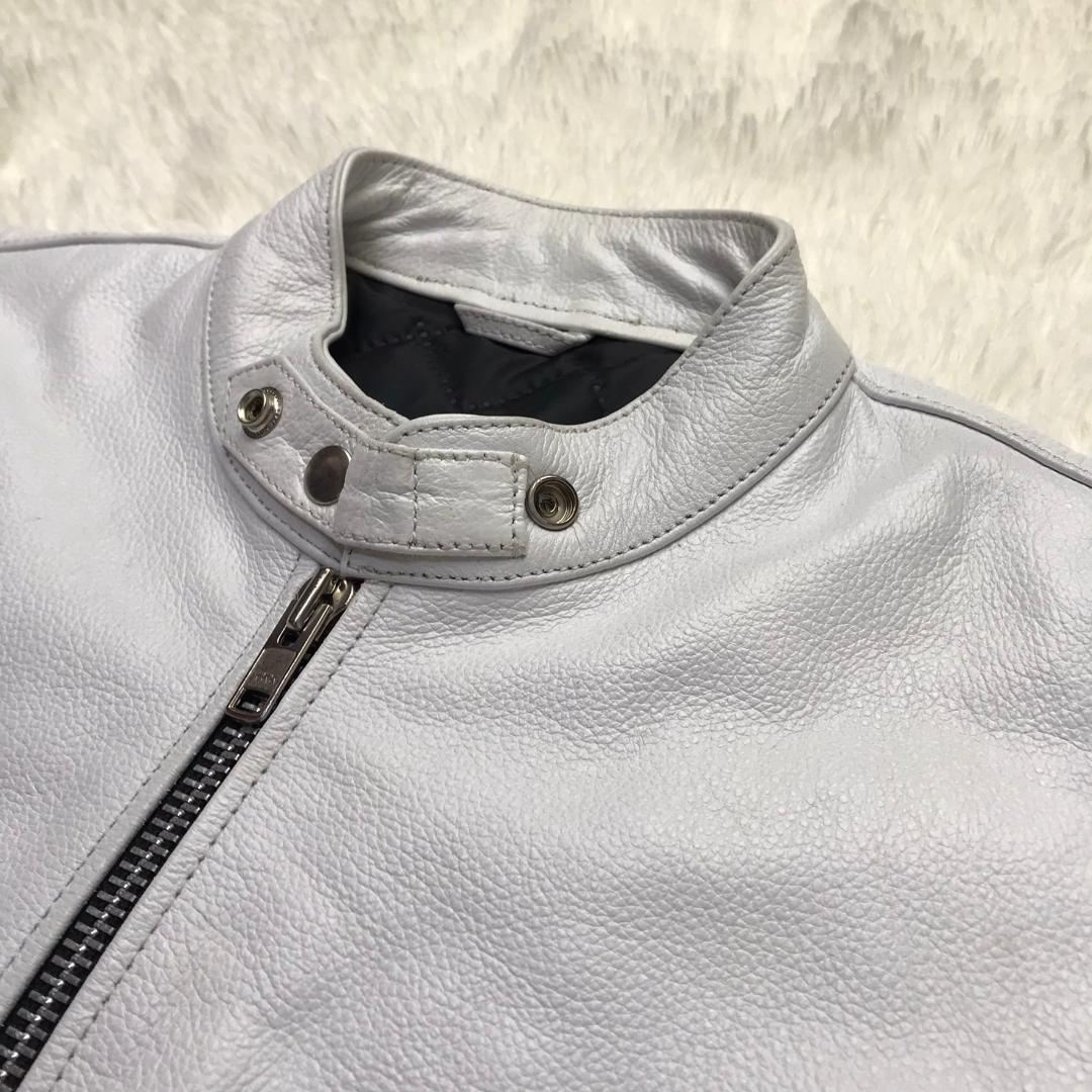 Freedom ライダースジャケット バッファローレザー 水牛革ジャン ホワイト