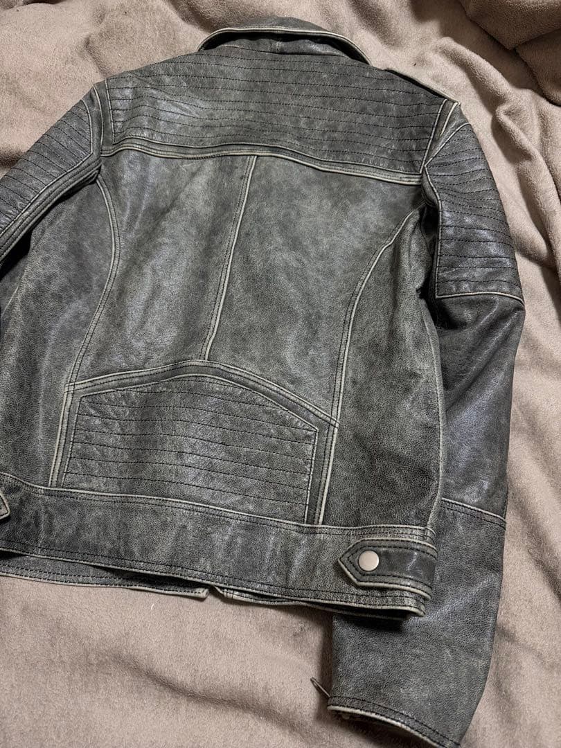 美品 206 HOMME グレー 限定 ヤギ革 レザーダブルライダースジャケット