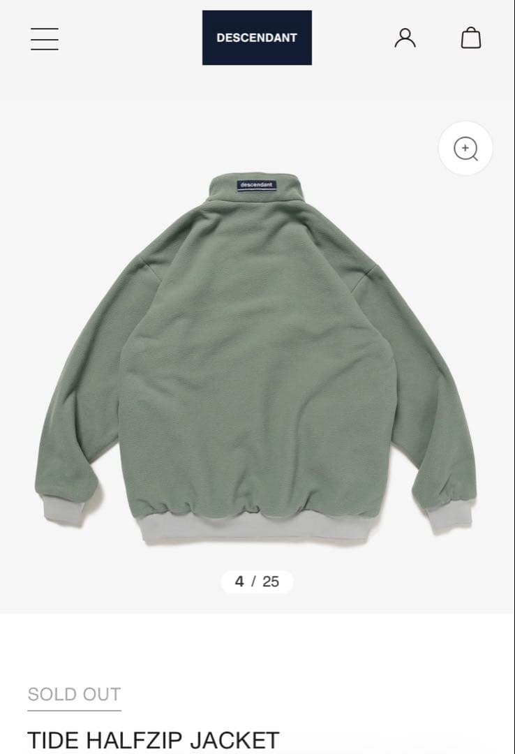 Y*U様 descendant ハーフジップジャケット フリース 1 GRAY