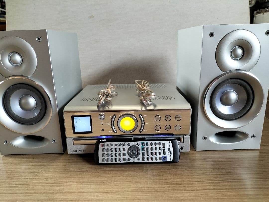 SHARP１ビット⊿Σ コンポ CD/DVD/MD再生 リモコン付き