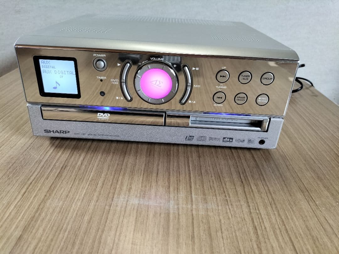 SHARP１ビット⊿Σ コンポ CD/DVD/MD再生 リモコン付き