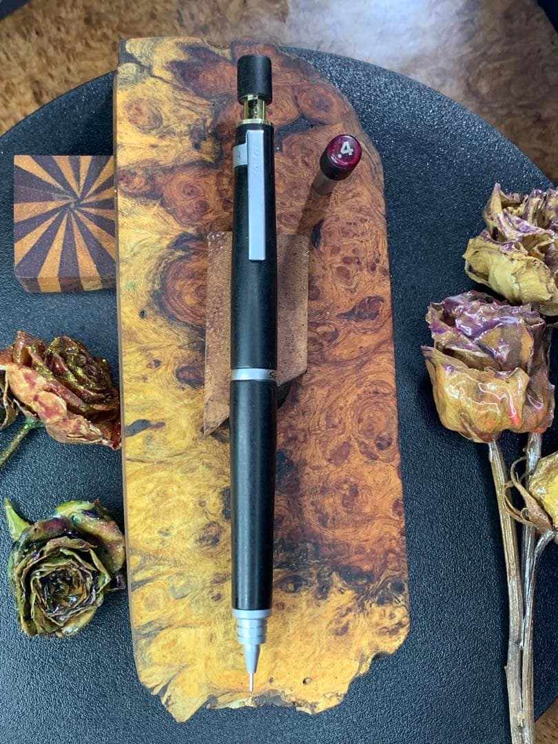 ペペS20ボディー&ヘッド青黒檀無垢0.4mm改 ヘッド支柱ゴールド