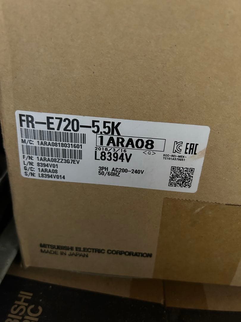 三菱　インバータ　FR-E720-5.5K 新品未開封