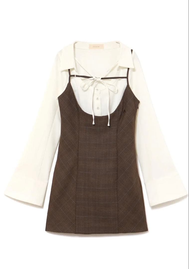 ワンピース Betty layered check dress