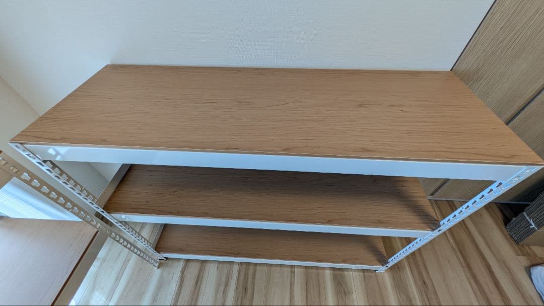 【引越し！急募！】スチールラック 5段 ホワイト/ブラウン