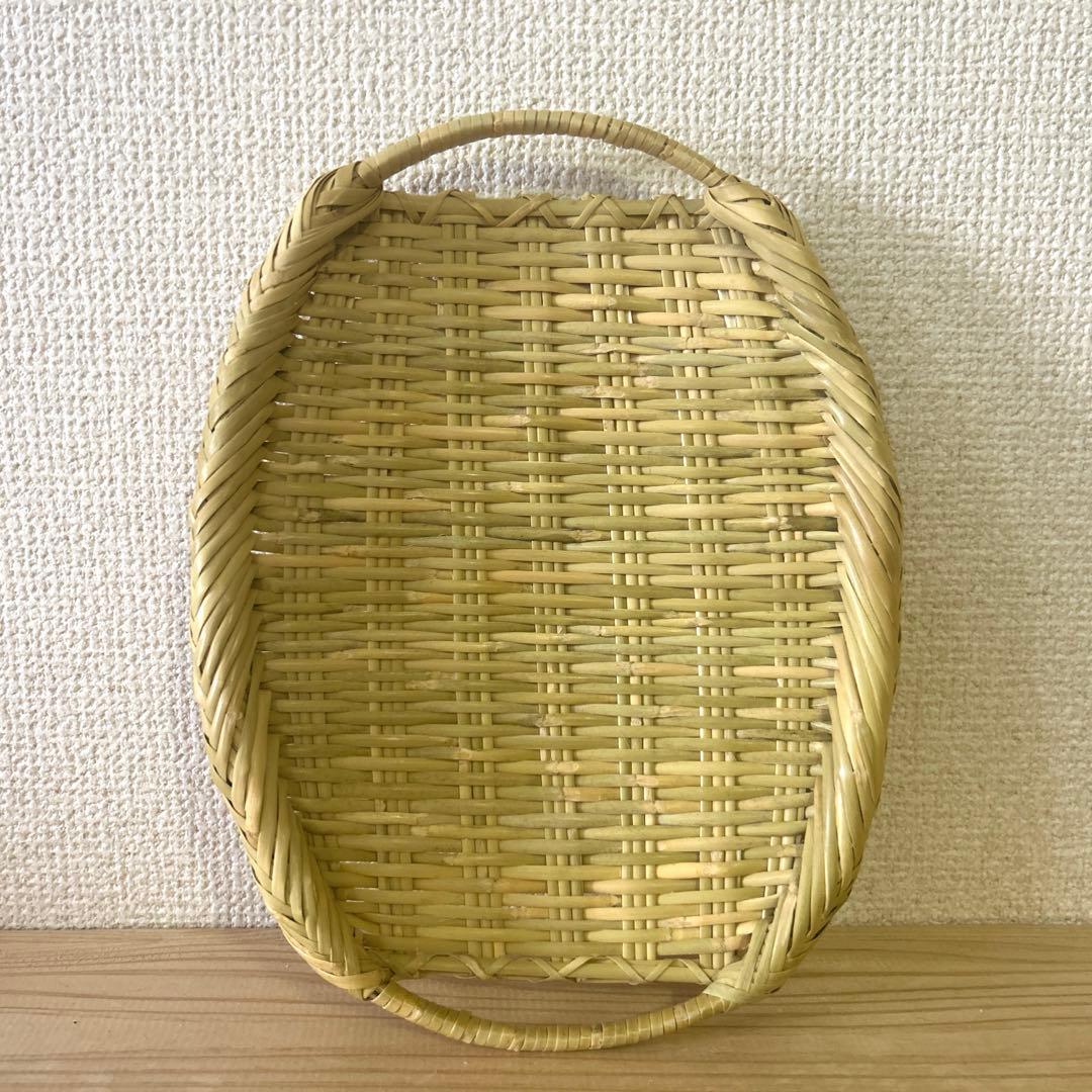 橋本晶子 すず竹 鳥越竹細工 手付きざる 楕円ざる