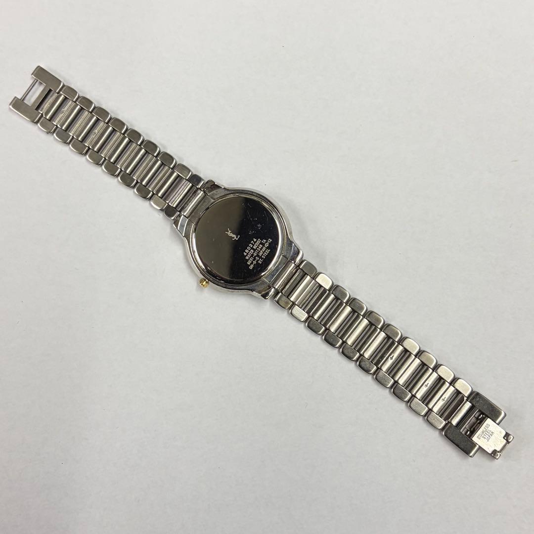 中古美品 新品電池 YSL イヴサンローラン ユニセックス腕時計 アイボリー