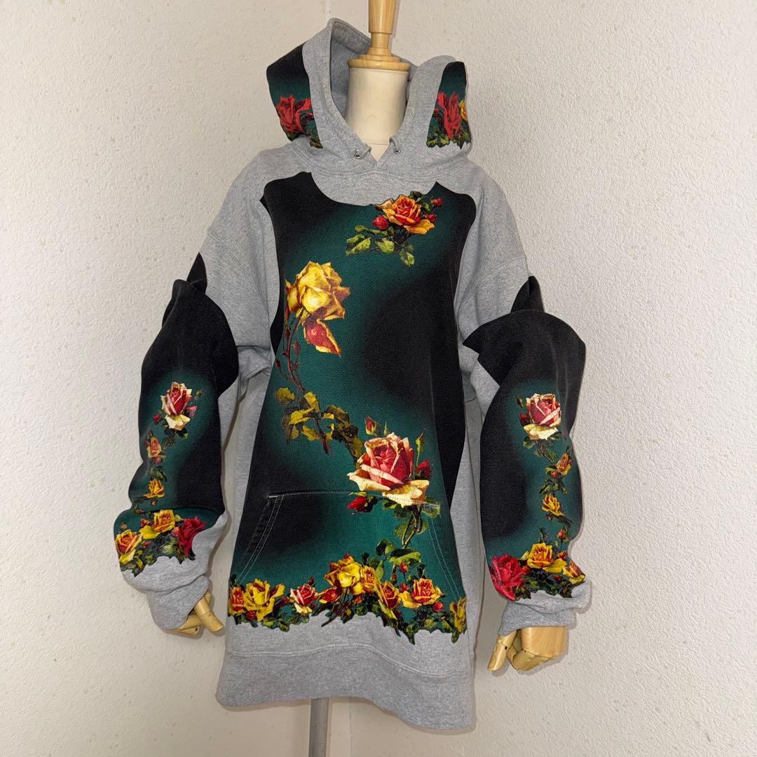 Supreme × JeanPaulGaultier パーカー グレー 花柄 L