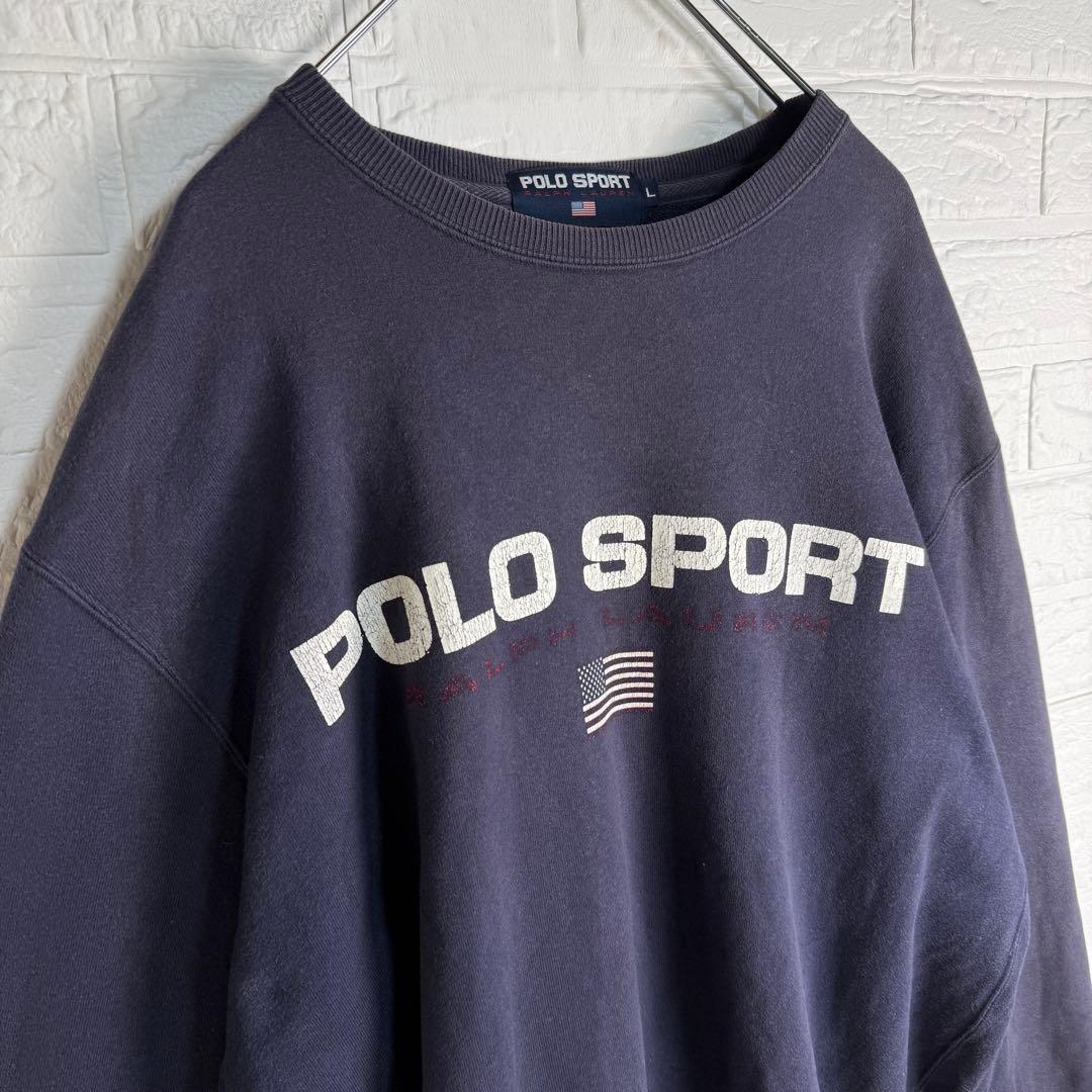 【激レア】 POLO SPORT 胸ロゴ スウェット トレーナー フェード