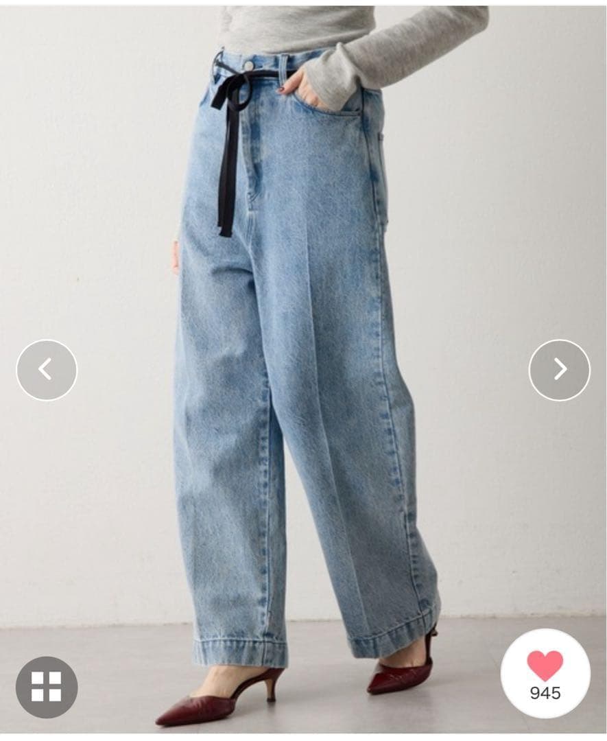 ウィムガゼット センタープレスデニムパンツ 36