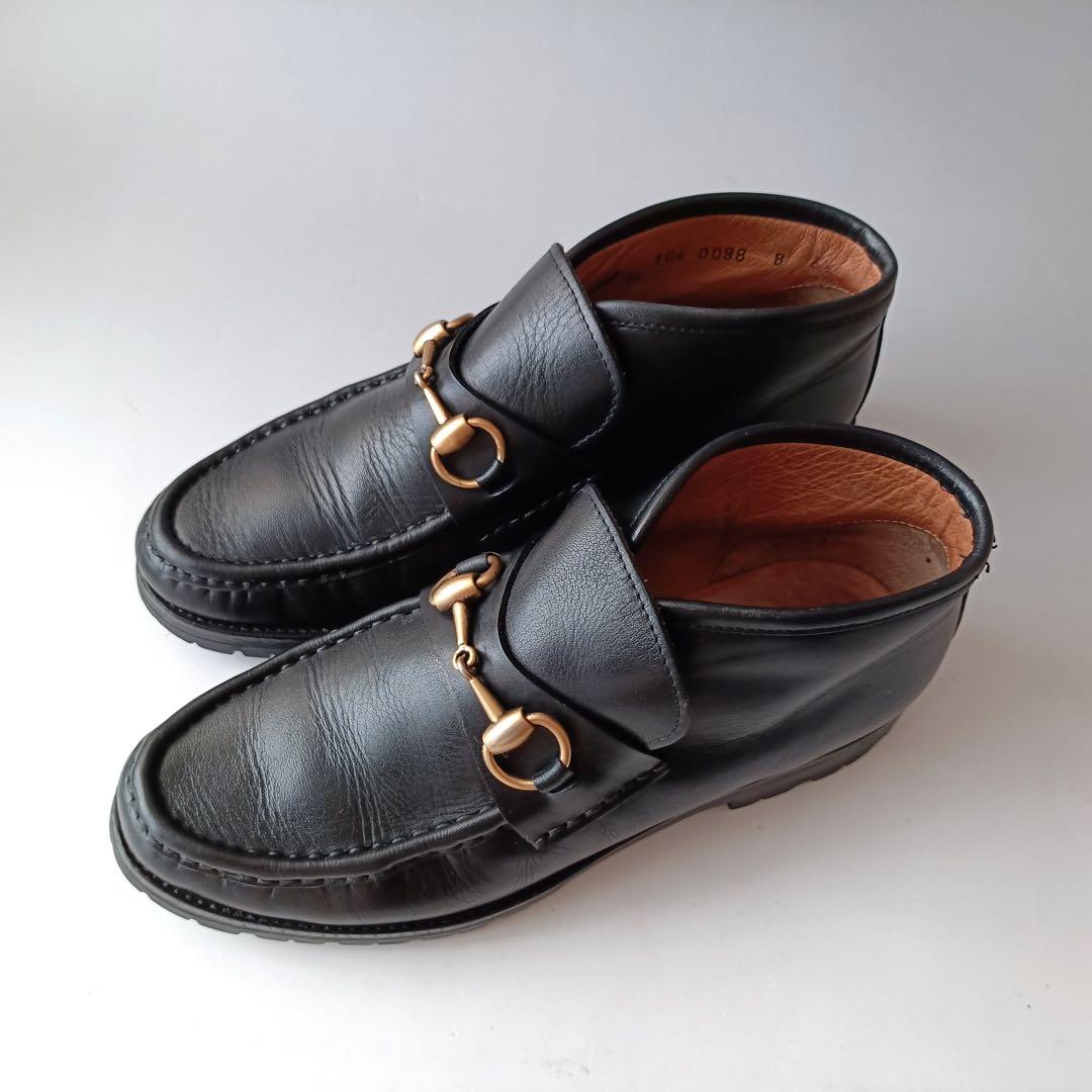 GUCCI グッチ ゴールドホースビットミドルローファー 61/2B