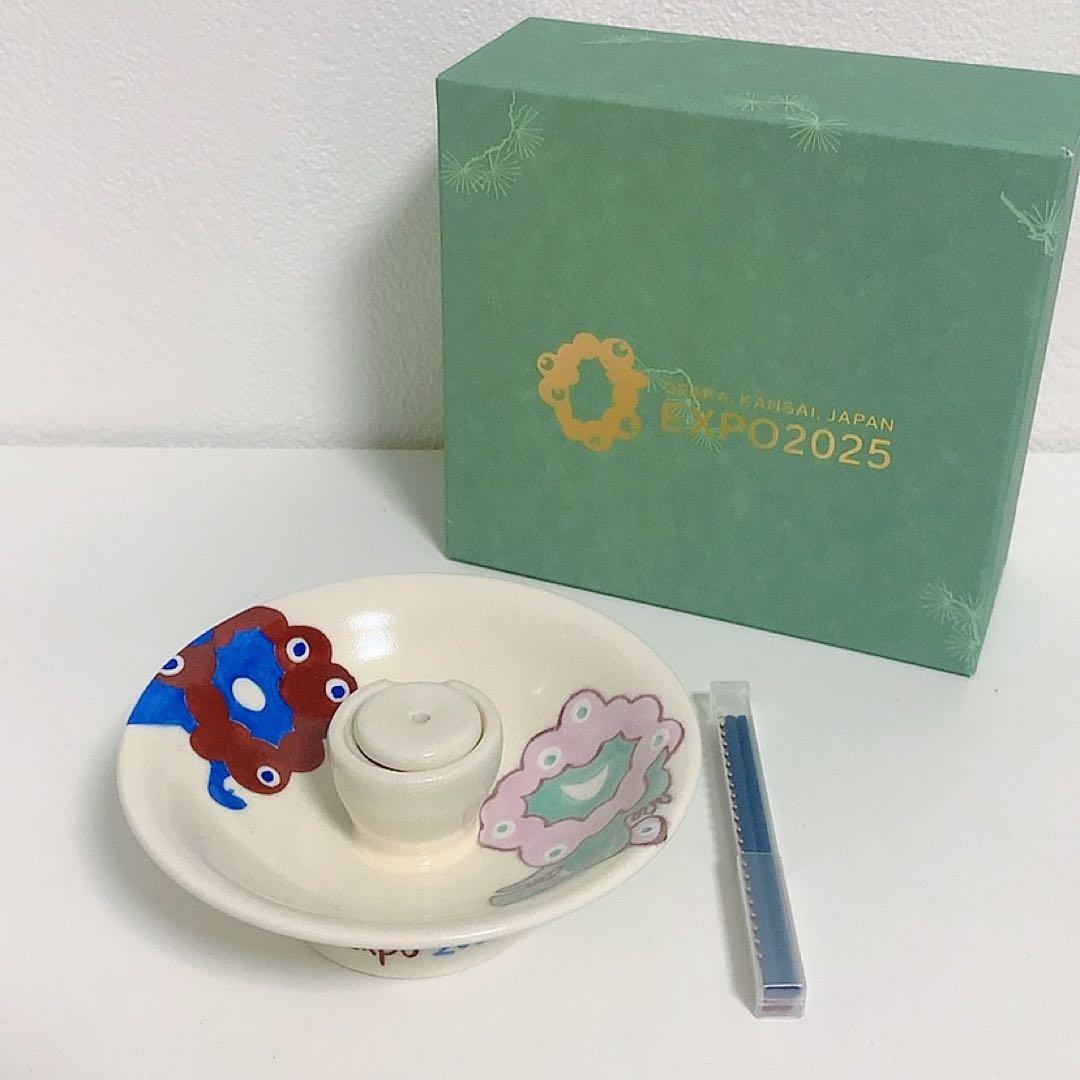 【EXPO2025】ミャクミャク 京焼 清水焼 香立て&お香セット