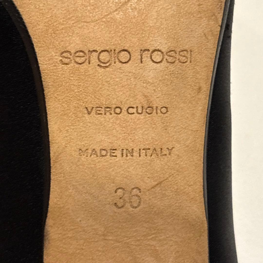 セルジオロッシ sr Twentyコレクション サテン パンプス ビジュー 黒