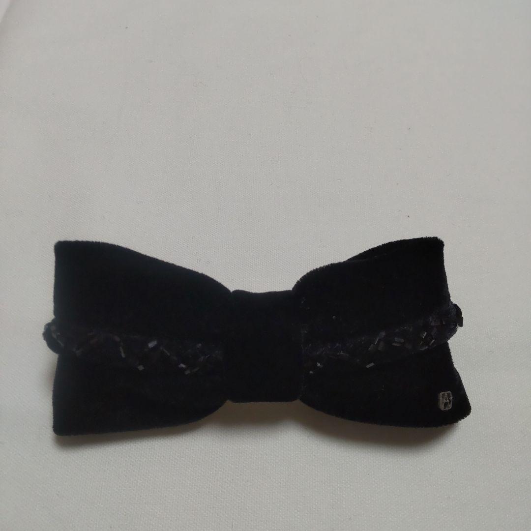 ALEXANDRE DE PARIS 黒色 ベルベット リボン ビーズ