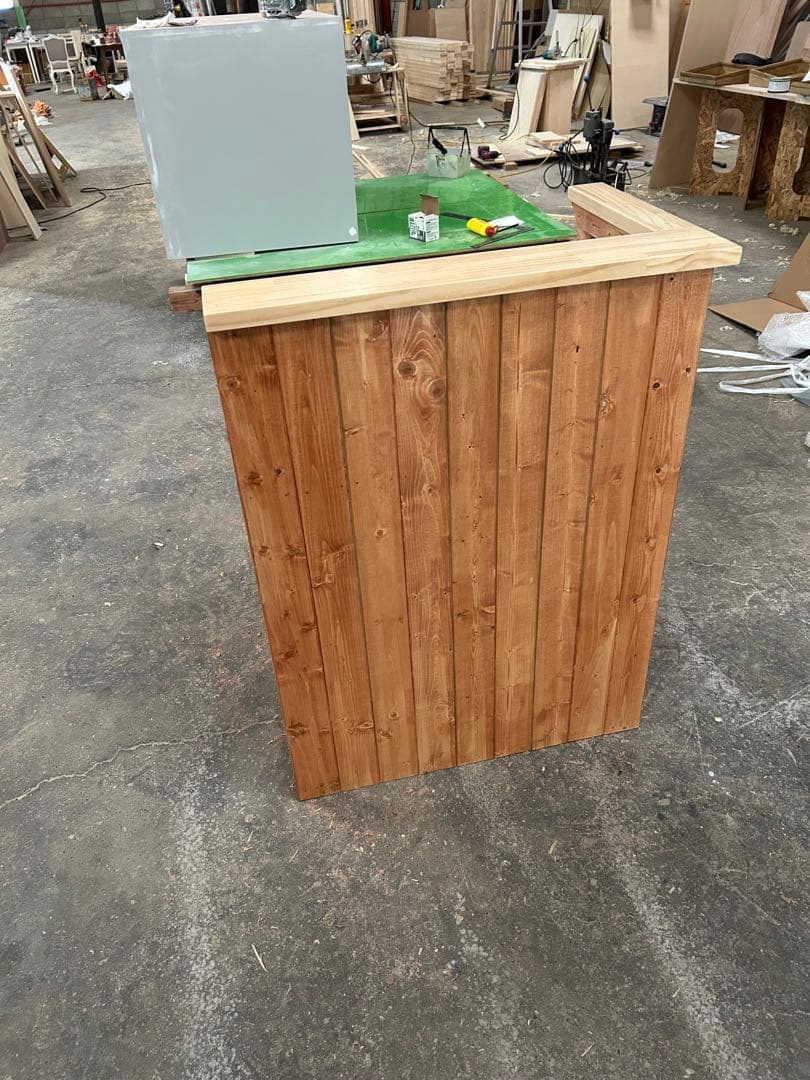 現品処分品　壁付け　L字　レジカウンター