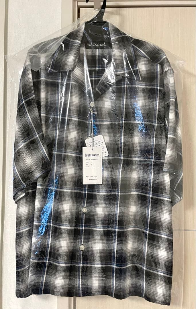 最終値下 ワコマリア OMBRE CHECK OPEN COLLAR SHIRT