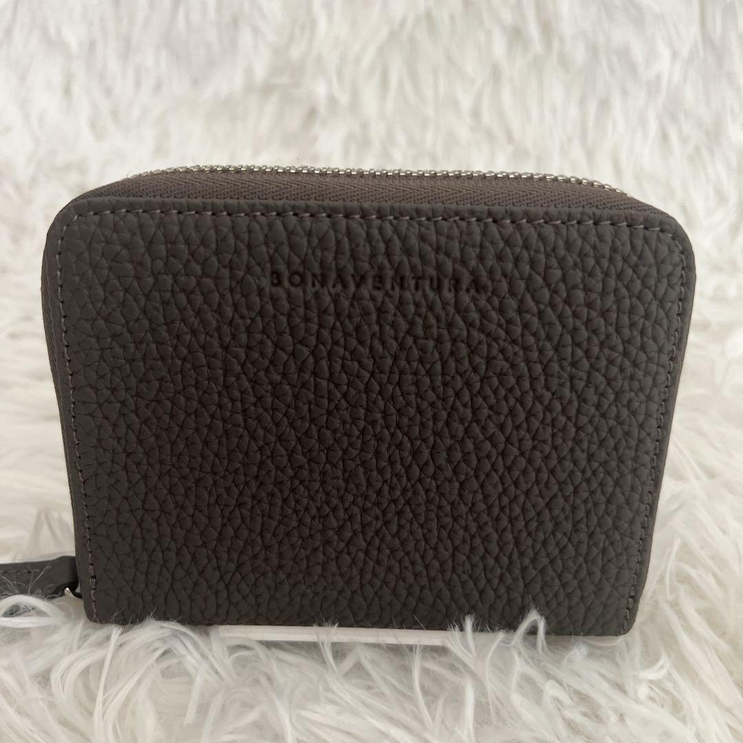新品同様✨ボナベンチュラ スモール ラウンドジップ ウォレット [グレー ]