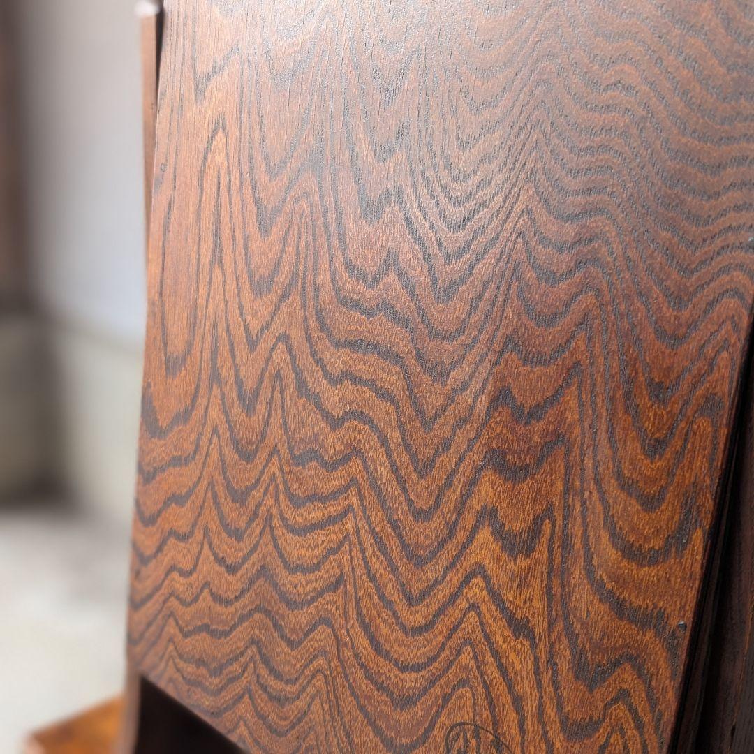 【古家具】昭和初期ぐらいの縮み杢がきれいな小さめ鏡台　化粧台　卓上ミラー