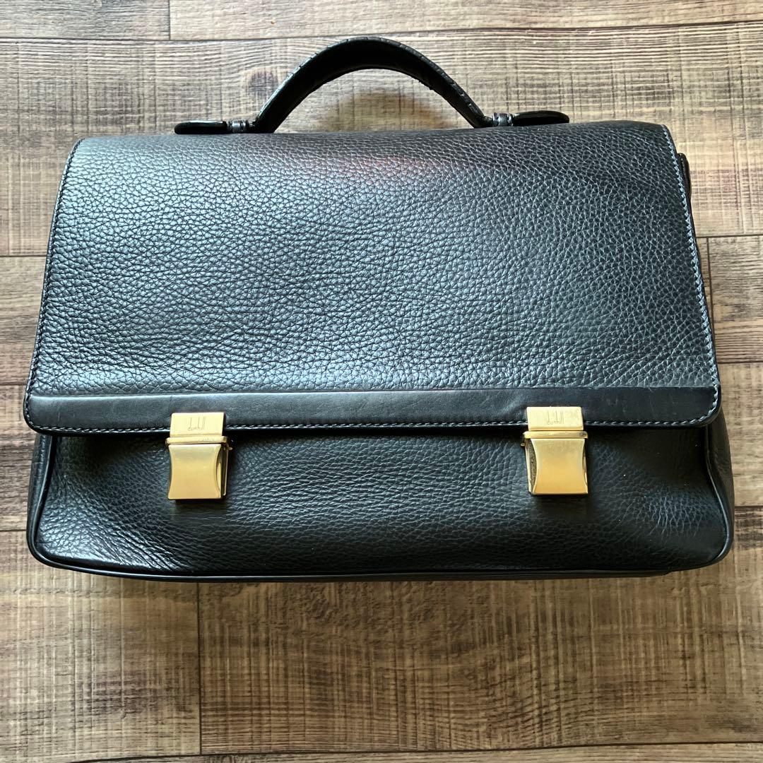 ブラックレザー ダンヒル　 ビジネスバッグ