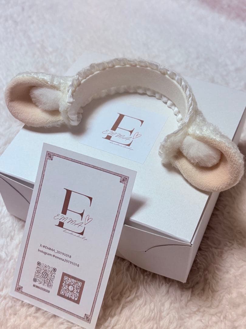 週末値下げ EMMA♡製 ドール用ひつじカチューシャ白 試着のみ