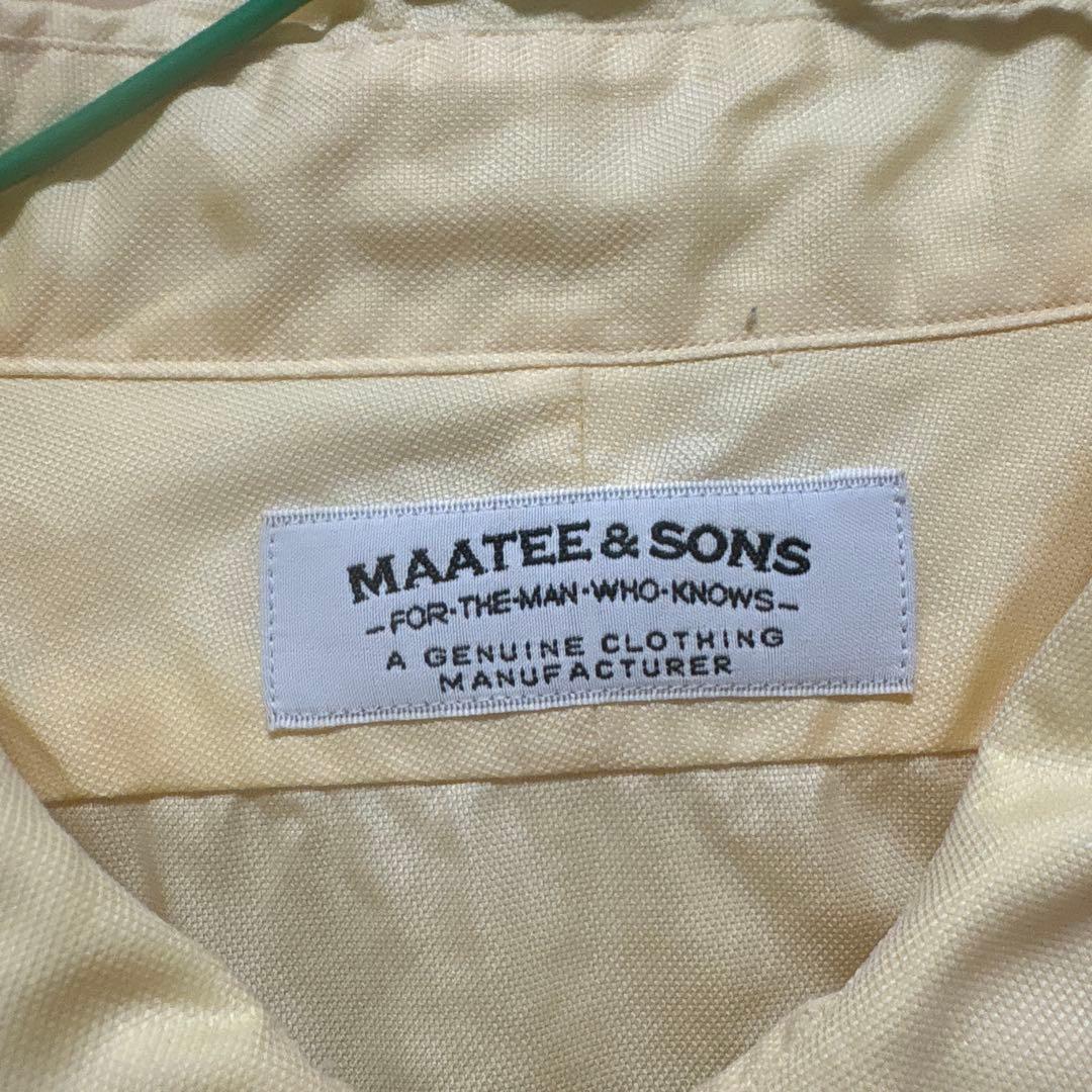 maatee&sons ロイヤルオックスシャツ　極上イエロー