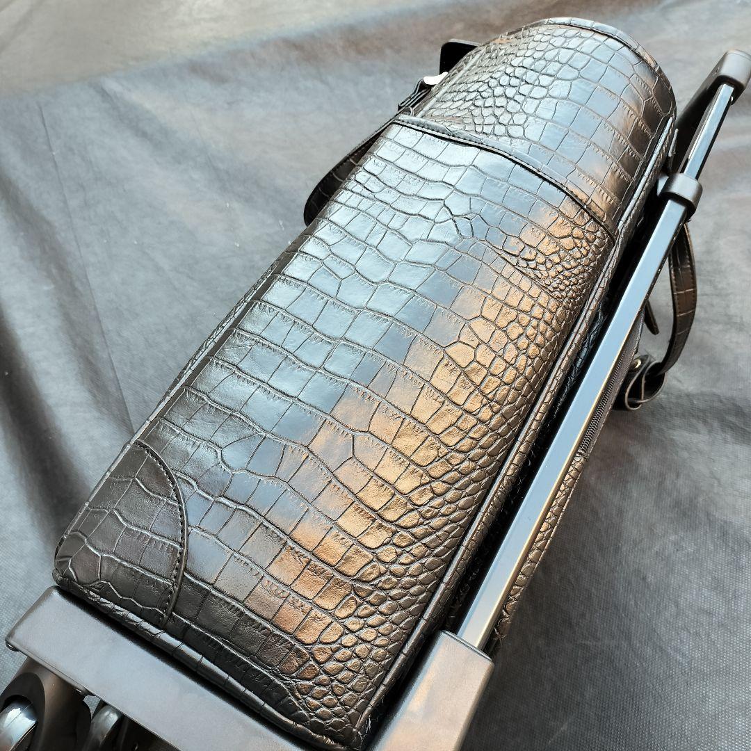美品 SWANY スワニー クロコ型押し キャリーバッグ ケース 黒 2way
