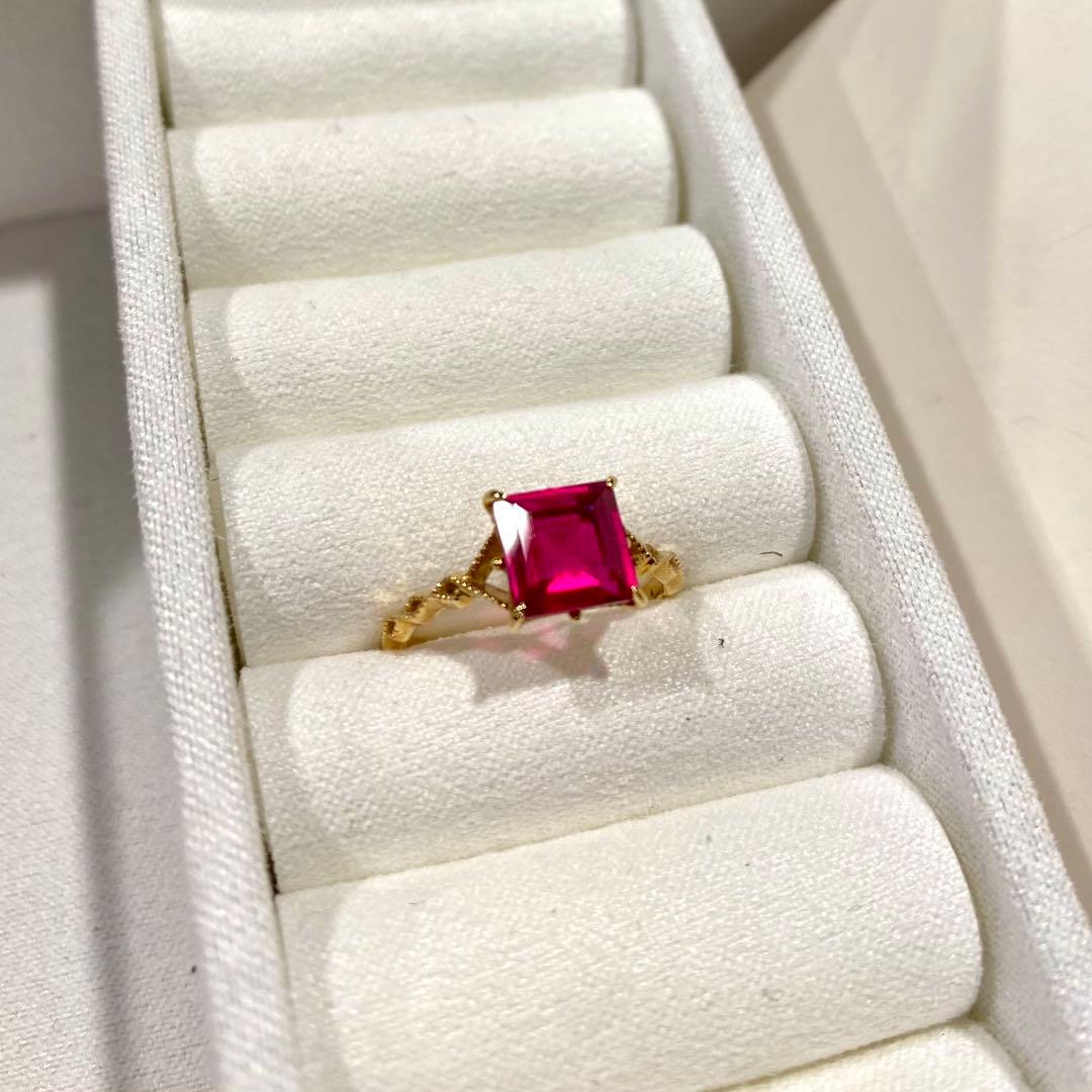 ノジェス 10Kゴールド ルビーカットリング