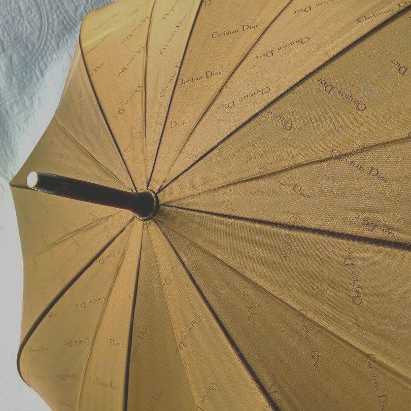 クリスチャン・ディオール長傘 カバー付きブラウン メンズ 焦げ茶