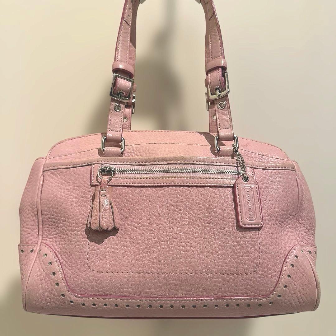 バッグ vintage coach old pink mini boston y2k