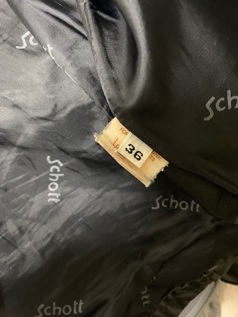 値下げ★Schott ブラックレザーシングルライダースジャケット