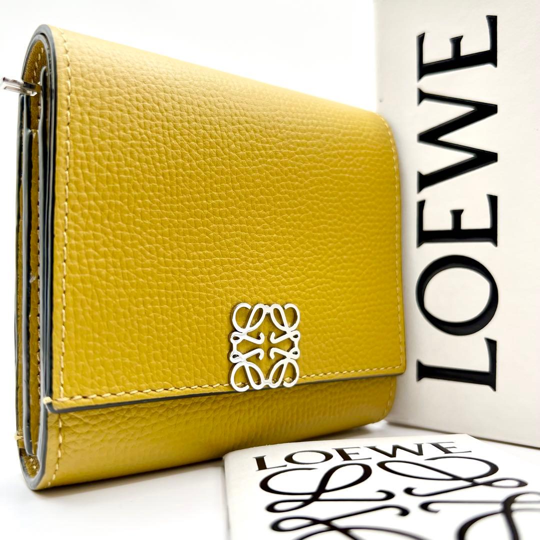 未使用級✨ロエベ 二つ折り財布 アナグラム コンパクト フラップウォレット