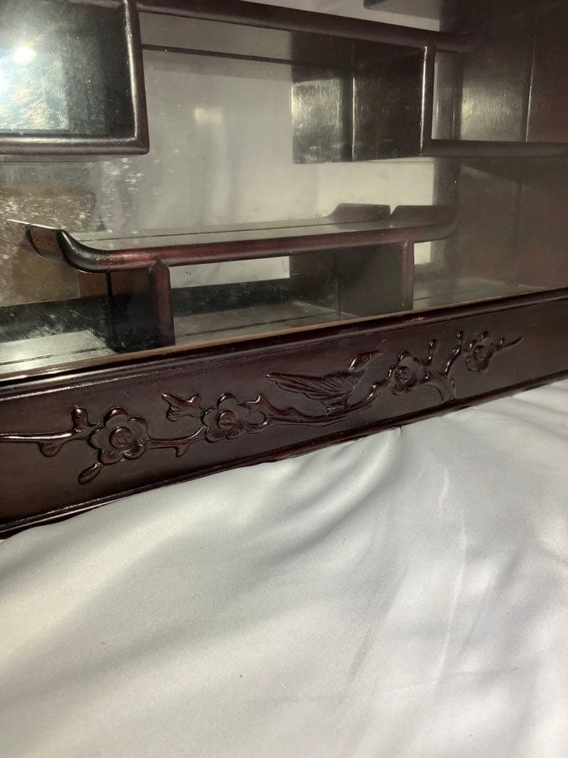 【Y1004】飾り棚 唐木 中国 古美術 アンティーク ビンテージ 鏡 壁掛け