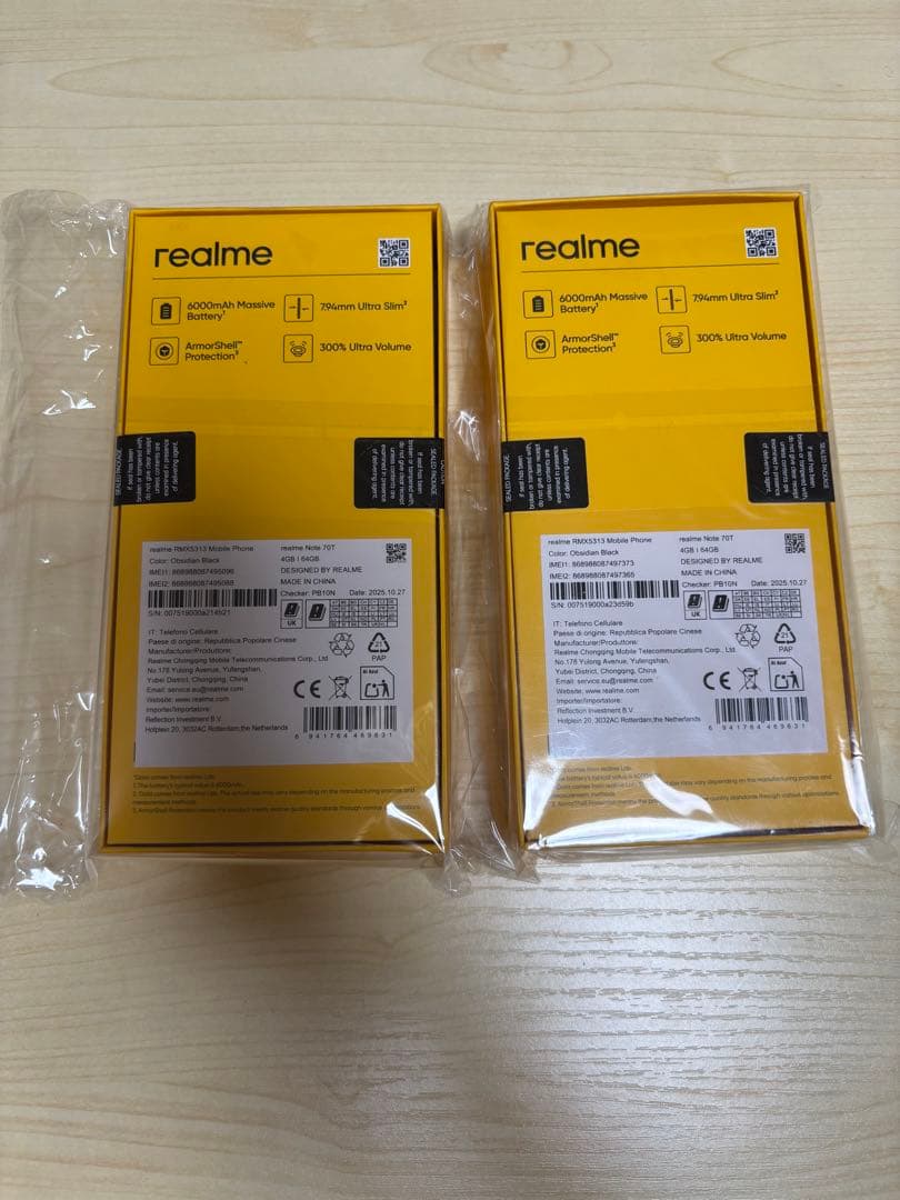 realme Note 70T 本体 RAM 4GB/64GB 2台セット