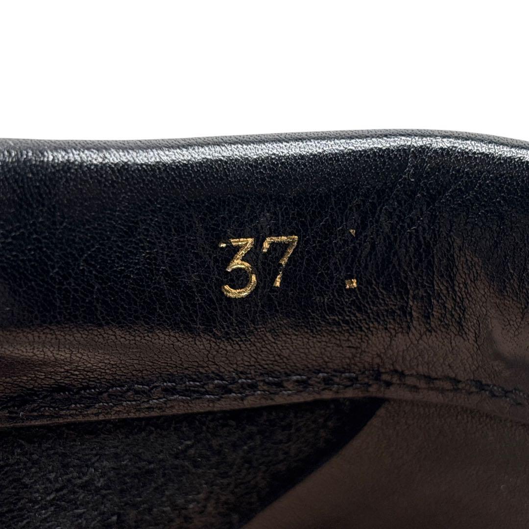 美品■trippen 【23.5】FRINGE アンクルストラップ サンダル 黒