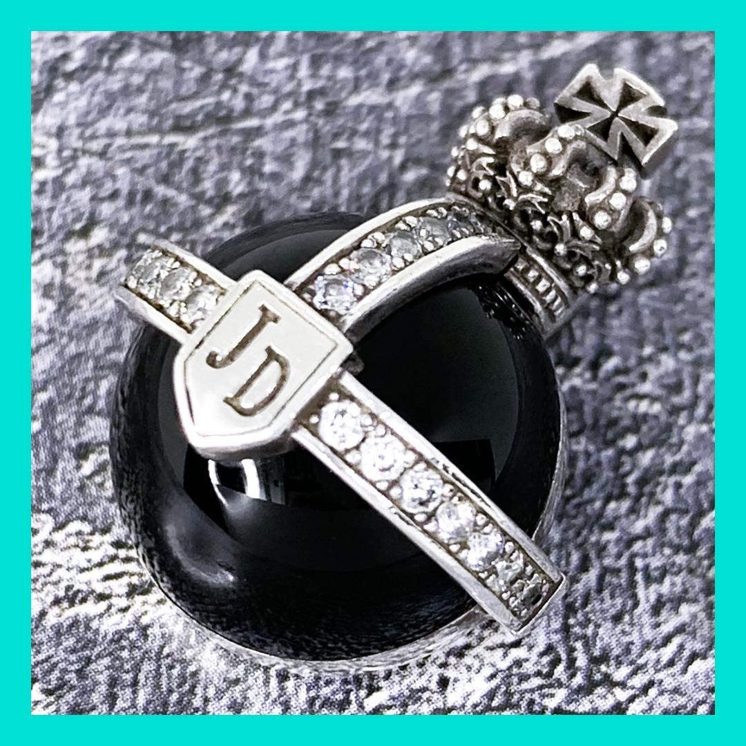 定価4.3万★Justin Davis オニキス・ジルコニア装飾オーブネックレス