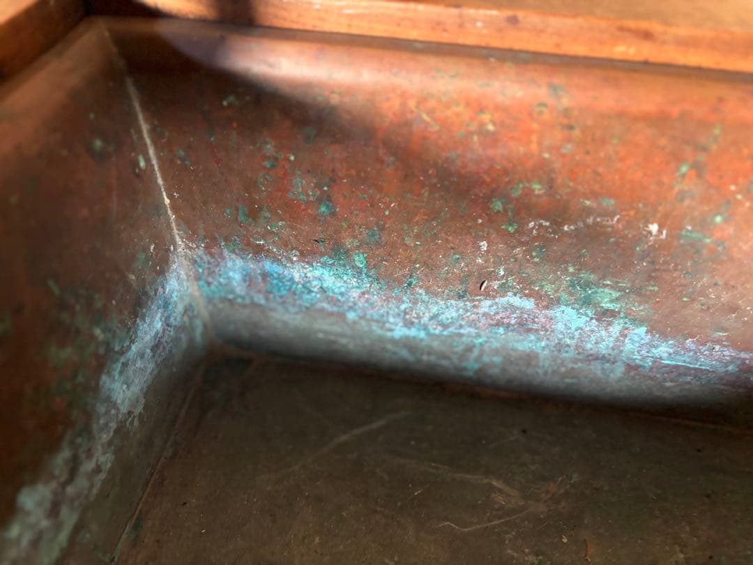 関西長火鉢　銅板落とし囲炉裏　五徳付き手炙り　古民具