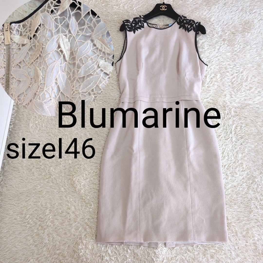 イタリア製★Blumarine　ノースリーブワンピース　リーフ刺繍　ひざ丈