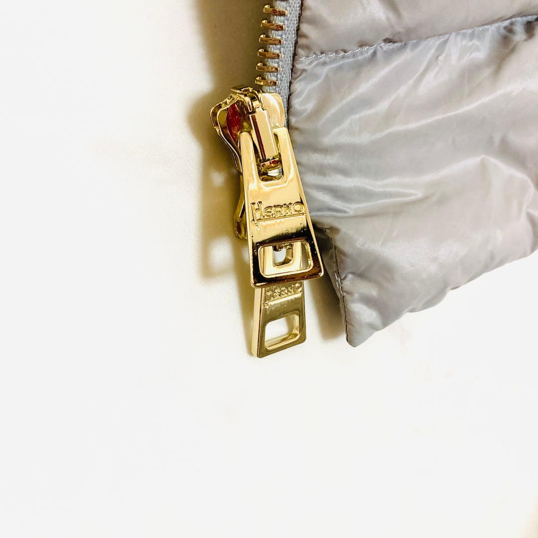 ヘルノ　ダウンコート　 Aライン　ゴールドロゴプレート　ロング丈　軽量　38