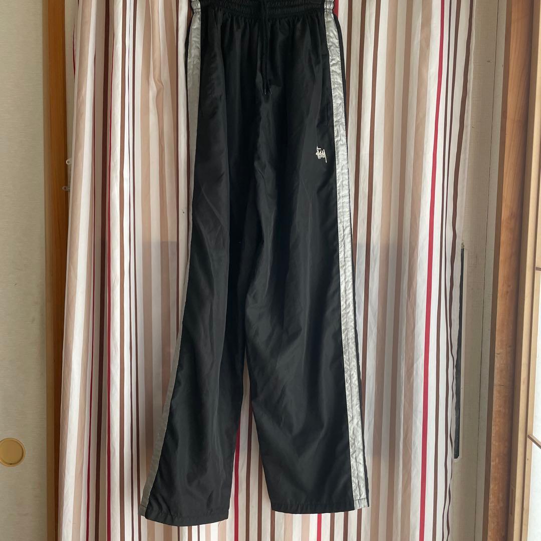 Stüssy 黒 ジャージパンツ ウエスト調整可能
